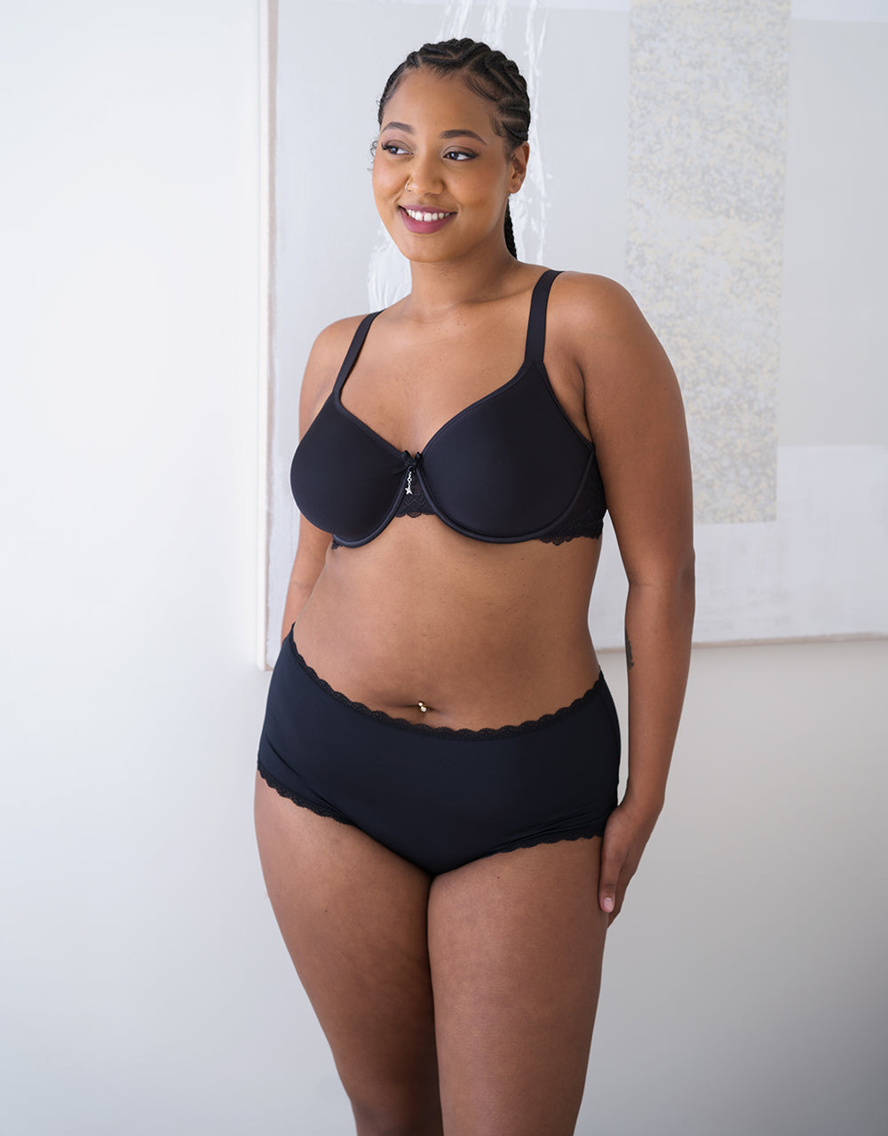 High-Panty-Set 3x "Basic" black