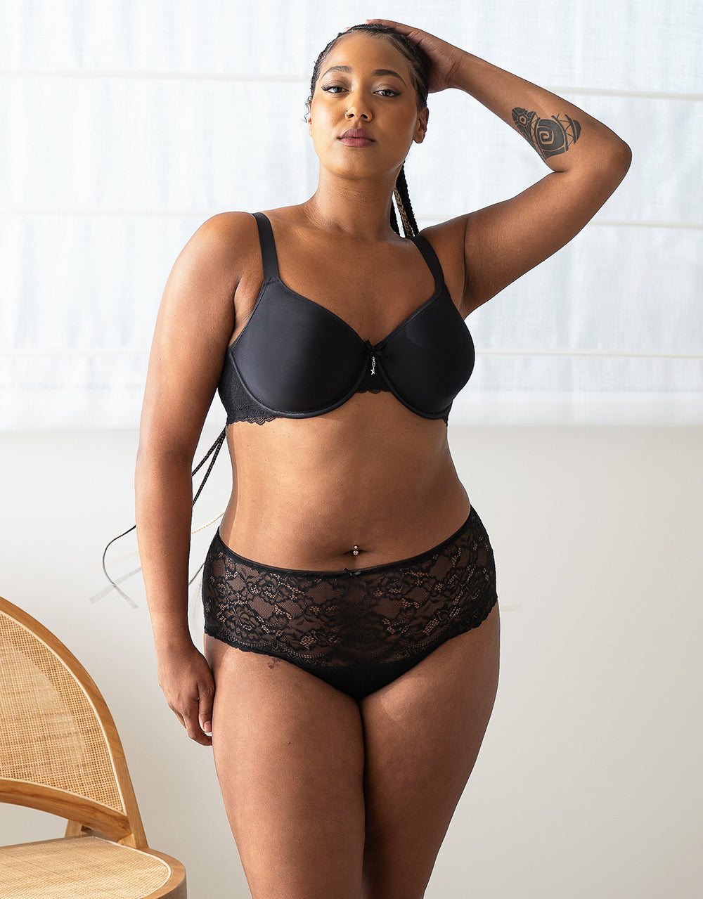 High-Panty-Set 2x "Lace Basic" black