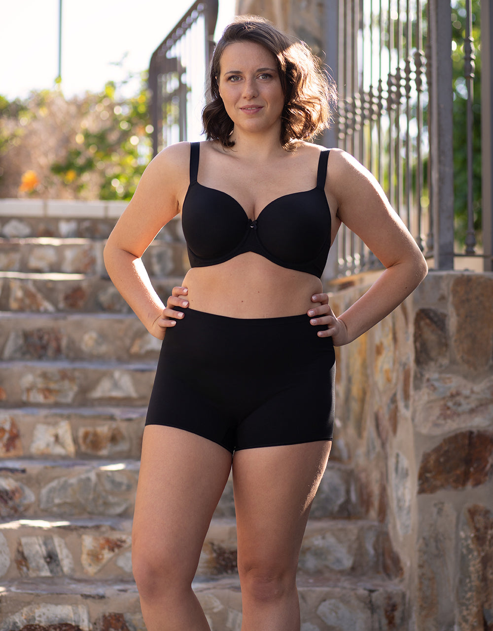 High-Waist-Shorts "Basic" black