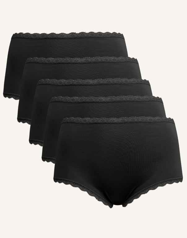 High-Panty-Set 5x "Basic" black