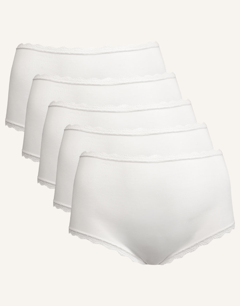 High-Panty-Set 5x "Basic" ivory