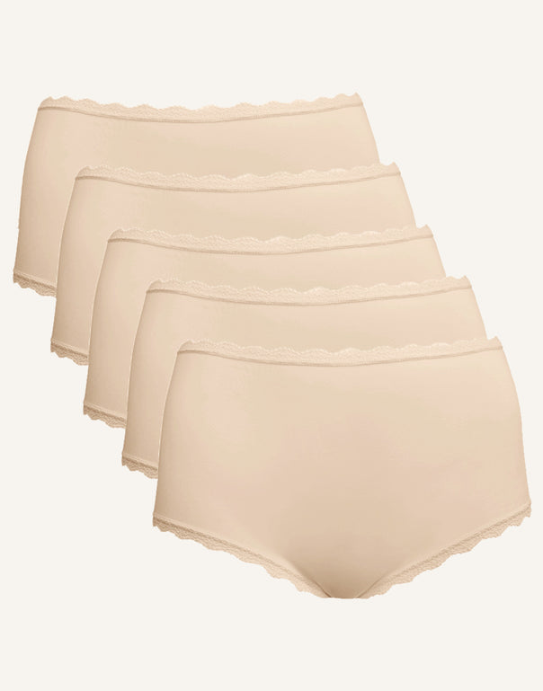 High-Panty-Set 5x "Basic" pale