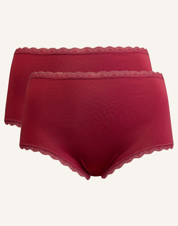 High-Panty-Set 2x "Basic" bordeaux