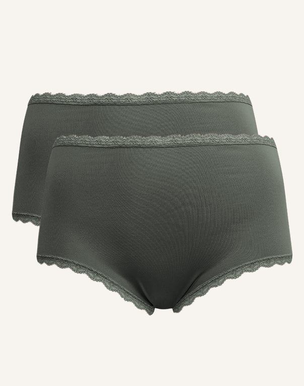 High-Panty-Set 2x "Basic" olive