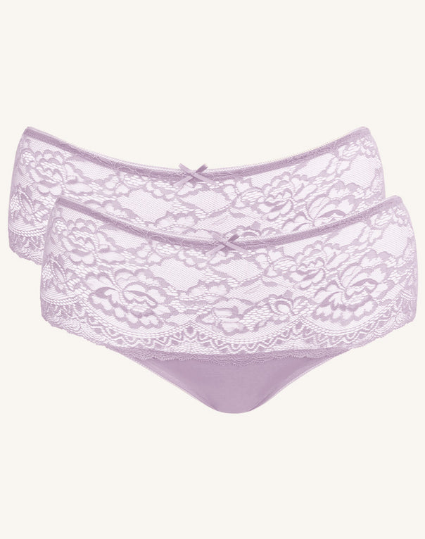 High Panty Set 2x Lace Basic lavender
