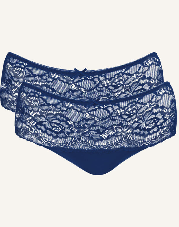 High-Panty-Set 2x Lace Basic marine