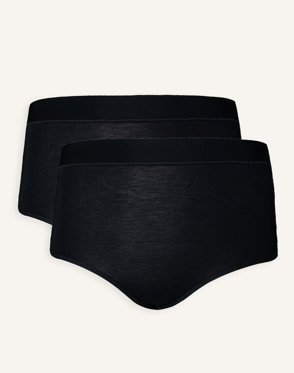 High-Waist-Panty-Set 2x "Cozy Basic" black