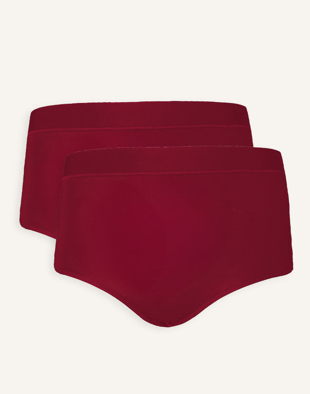 High-Waist-Panty-Set 2x "Cozy Basic" bordeaux