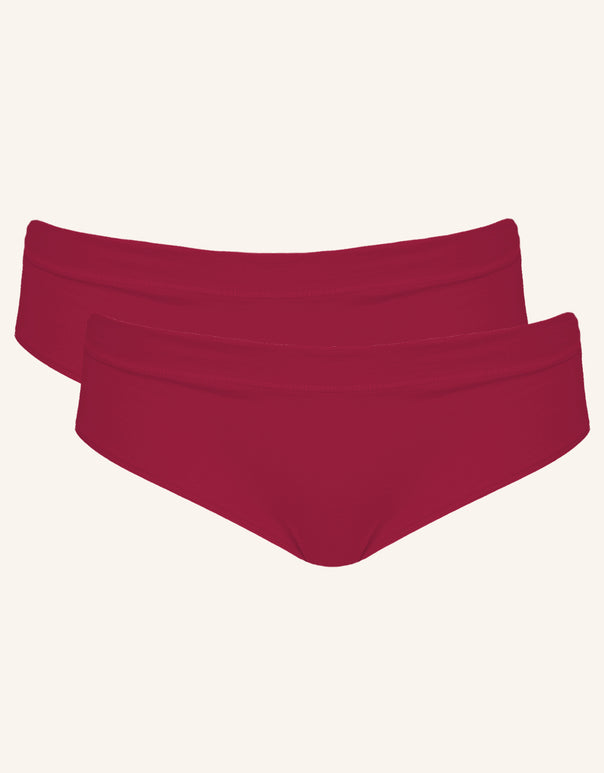 Panty-Set 2x "Cotton Basic" bordeaux