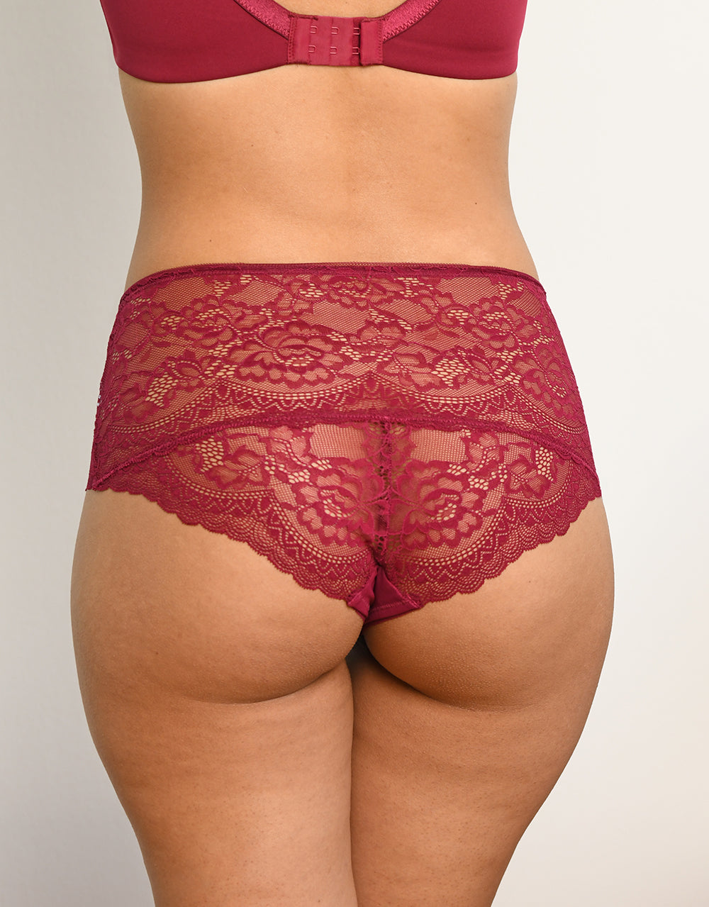 High-Panty-Set 2x "Lace Basic" bordeaux