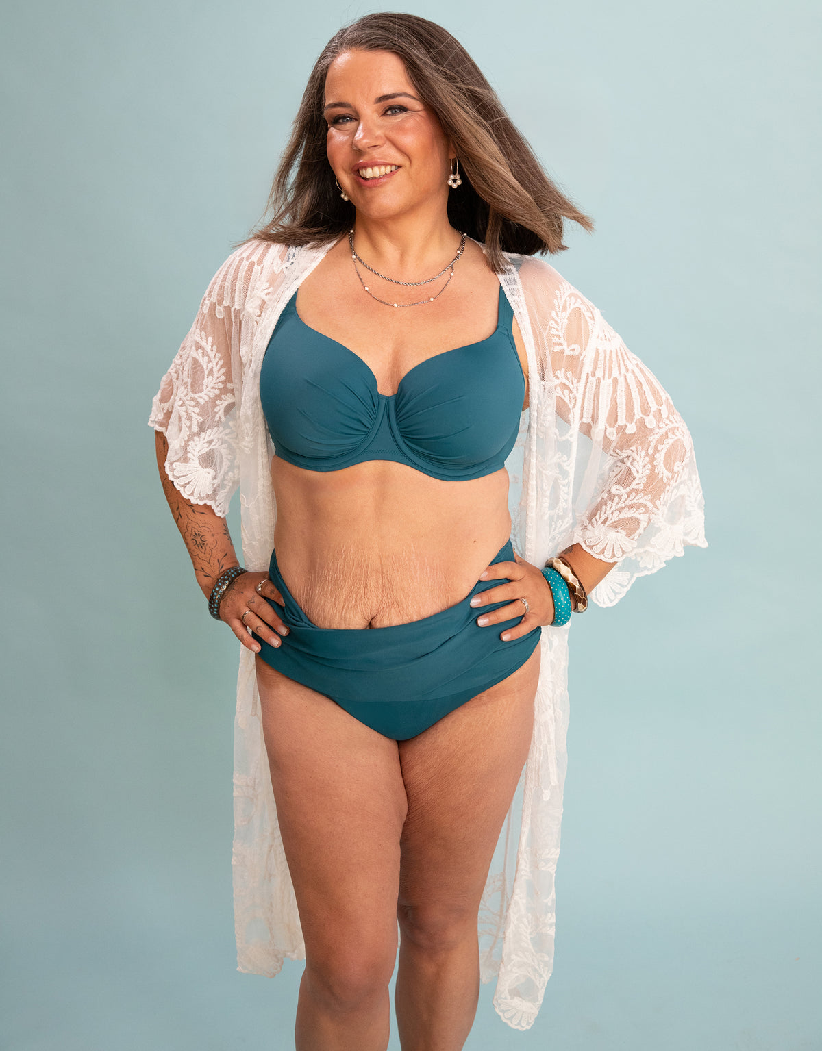 Beach-Kimono "Mambo" long ivory