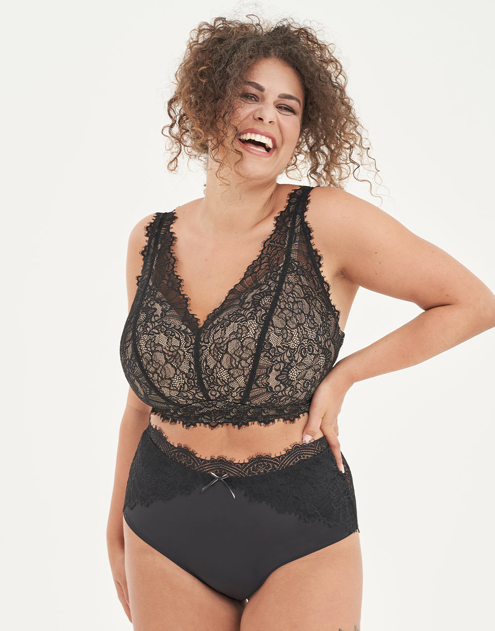 High-Waist-Panty "Sophia" black/beige