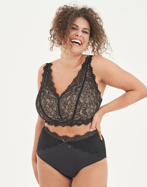 High-Waist-Panty "Sophia" black/beige