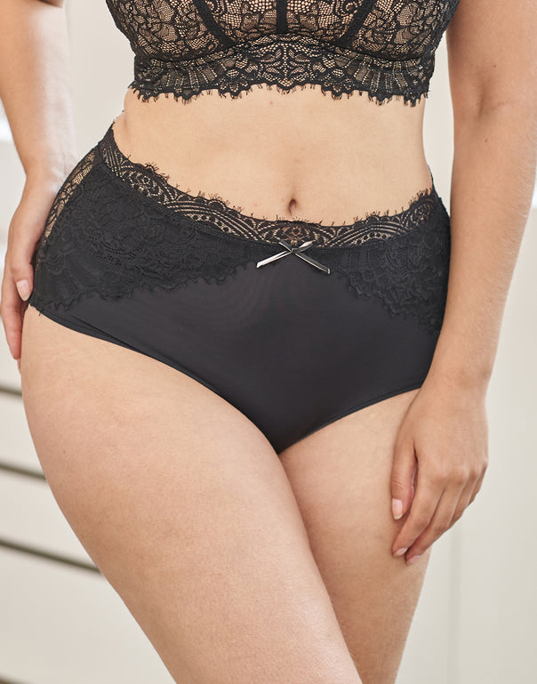 High-Waist-Panty "Sophia" black/beige