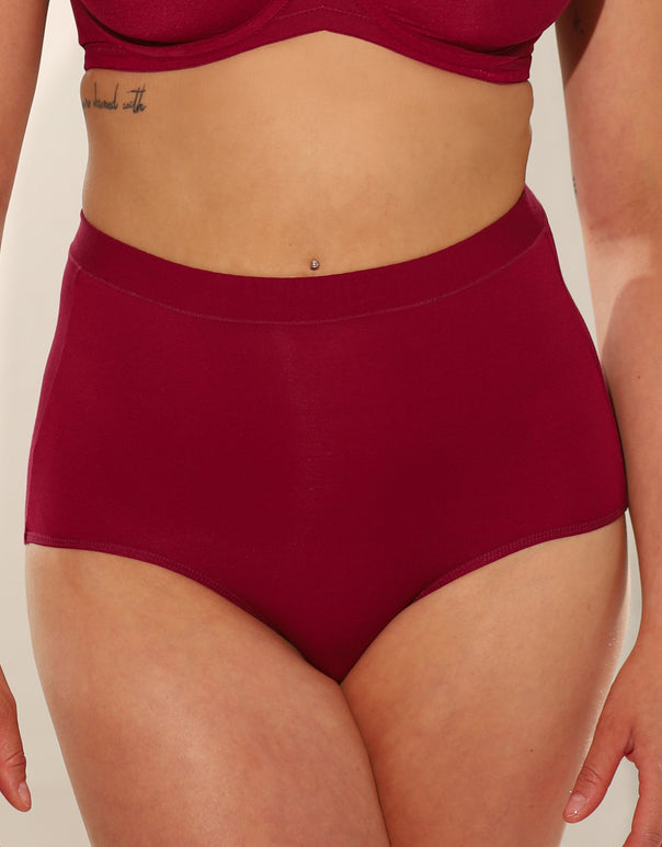 High-Waist-Panty "Cozy Basic" bordeaux