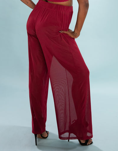 Hose Sheer Transparent Bordeaux