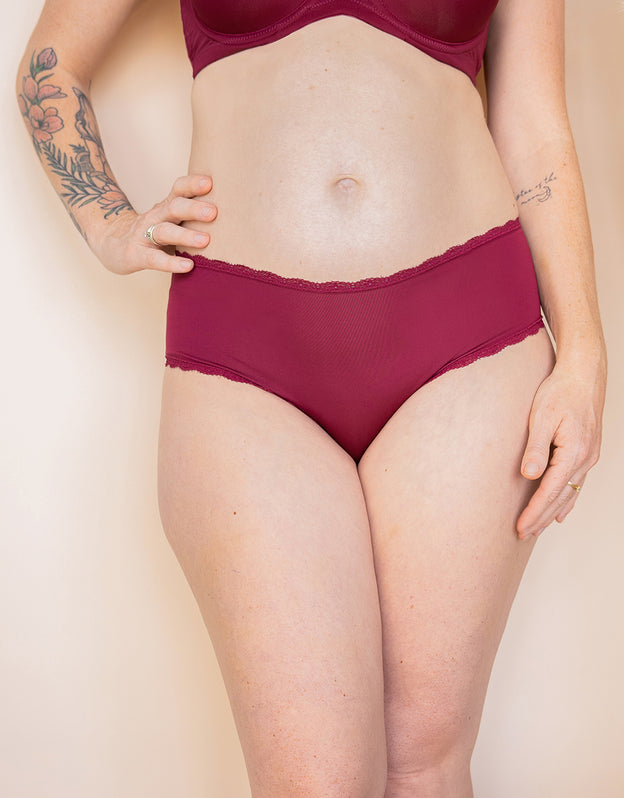 Panty-Set 2x "Basic" bordeaux