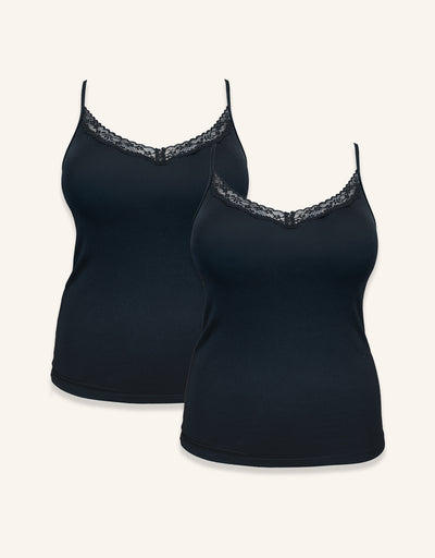 Top-Set 2x "Cotton-Lace" black